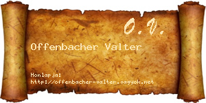 Offenbacher Valter névjegykártya